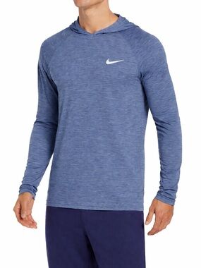 Nike Men's Hoodie Long Sleeve Shirt UPF 40+ Pacific Blue